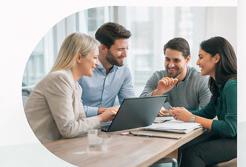 A Lightway Solutions team meeting around a conference table